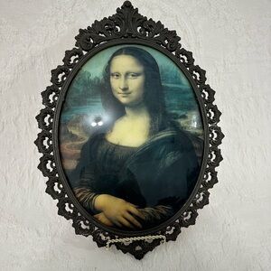VTG Ornate Brass Framed Mona Lisa Wall Art